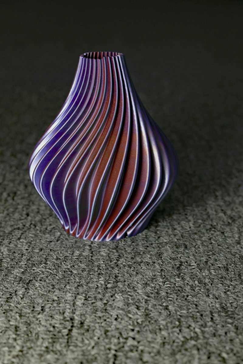 Purple spiral vase, illustrative example; not a Vistack production sample